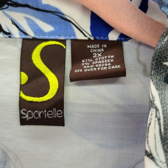 Sportelle Womens Light Wait Jacket Multi-Color Size 2X Cotton Blend Button Up - Picture 7 of 14